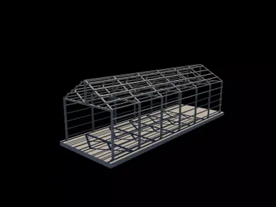 Industrial Metal Hangar 03  3D model
