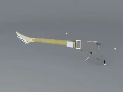 Guitar neck with components Free 3D model