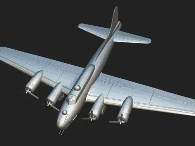 Boeing B-17 Low-poly 3D model