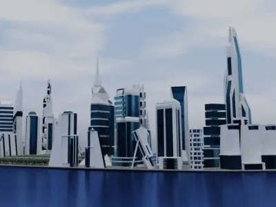 Sci Fi City Free low-poly 3D model