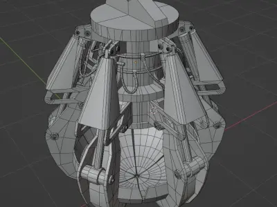 Clamshell Bucket Low-poly 3D model