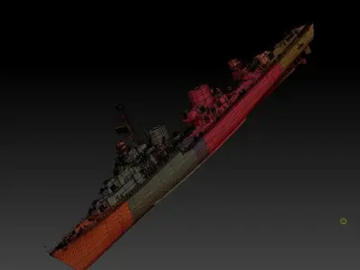 Destroyer z-52 Low-poly 3D model