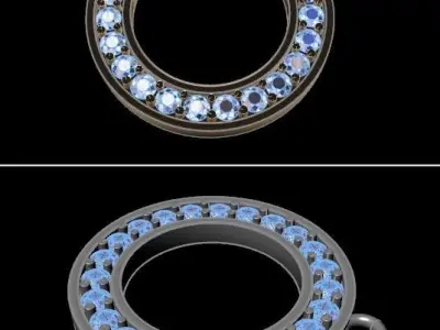 Dainty Round Halo Diamond Pendant 3D print model