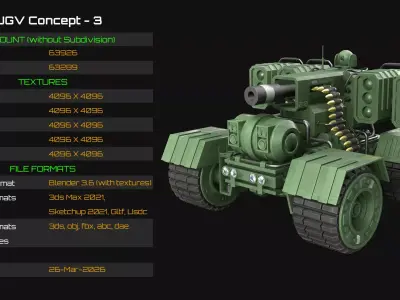 303-12-UGV Concept-3-Clean 3D Model Pack