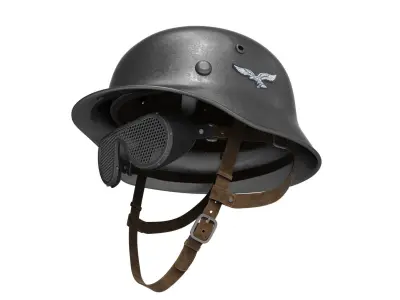  German military  helmet  with glasses - Stahlhelm  m35  3D model