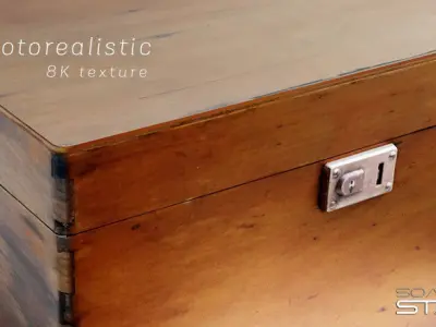 Photorealistic PBR F1A Old Wood Box Case Low-poly 3D model