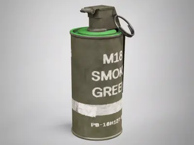 M18 Green Smoke Hand Grenade AAA Game Ready Low-poly 3D model