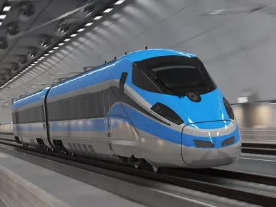 Tunnel Cross Section with Train 3D model