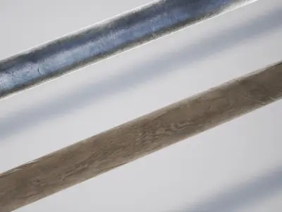 Fighting Arnis Sticks PBR Game Ready Low-poly 3D model