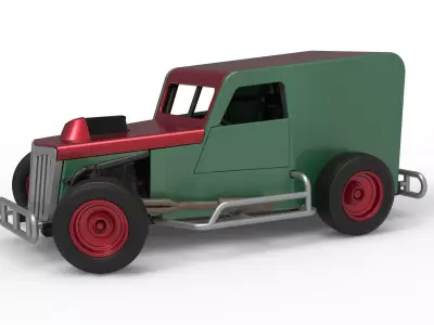 Dwarf car while turning Scale 1 to 25 3D print model