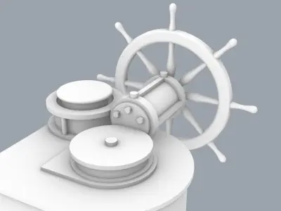 PM Helm with Ships Wheel 3D print model