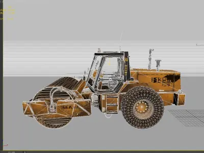 Bulldozer road roller 3D model