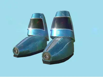Sci-Fi Boots 04 - Character Design - Megaman Robot Style Low-poly 3D model