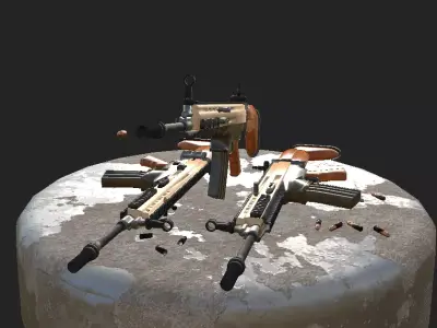 Realistic Assault Rifle Low-poly 3D model