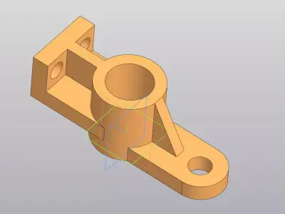 Engine Mounting Bracket with Cylindrical Boss - Industrial Part 3D model