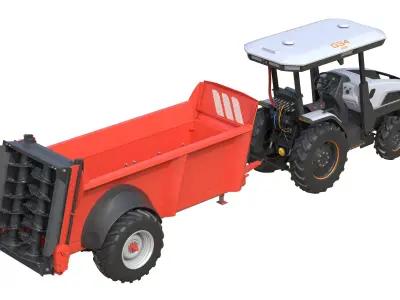 Monarch Electric Tractor and Spreader Sodimac Rafal 3300 Low-poly 3D model
