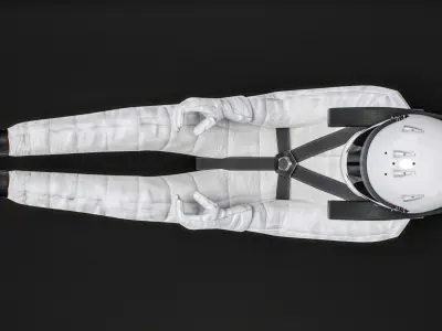  Formula 1 Racing Driver White Mockup 