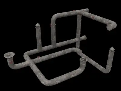 Lowpoly Modular Vents and Ducts Low-poly 3D model