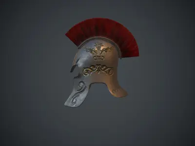 Greek Helmet Low-poly 3D model