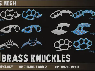50 Brass Knuckles Base Mesh vol 01 3D model