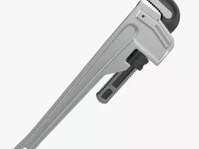 Pipe Wrench Tool Low High Poly 3D model