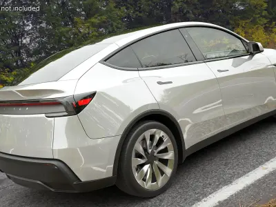 White 2025 Tesla Model Y Juniper Simplified 3D model