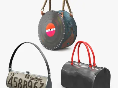 Unique Handbags Collection 3D model