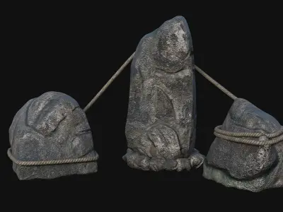 VIKING NORSE ROCK STONE STRUCTURES TOTEMS SYMBOL COLLECTION AAA Low-poly 3D model