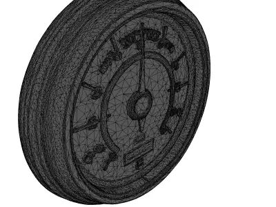 Modern Green Glowing Speedometer Gauge 3D model