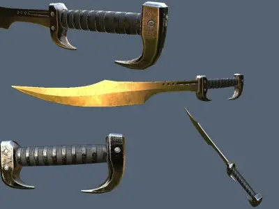 Sabre Sword Low-poly 3D model