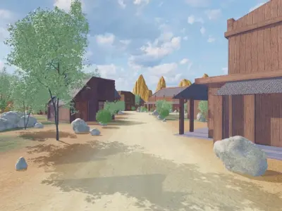 Old West Town 3D model purchase