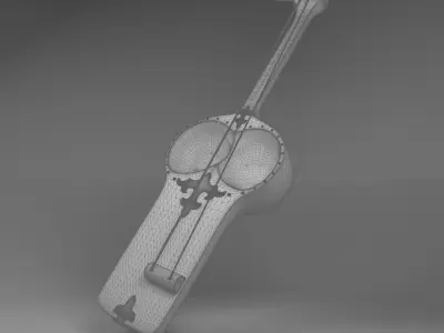 KOBYZ Kazakh Traditional Musical Instrument Low-poly 3D model