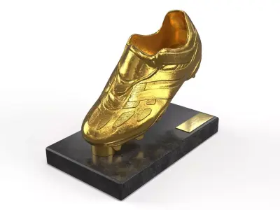 Lionel Messi Golden Boot Commemorative Trophy 3D model