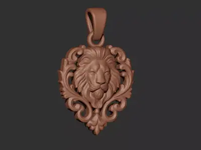 Lion Pendant Printable 3D print model