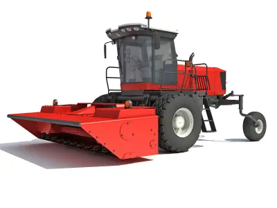 Swather Windrower Combine 3D model