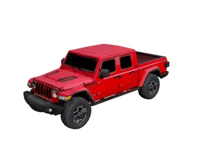 Jeep Gladiator 2024 Low Poly Off Road Pickup Truck Model Low-poly 3D model