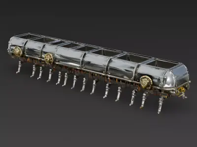 Iron Invertebrate Segmented Crawler 3D Model Low-poly 3D model