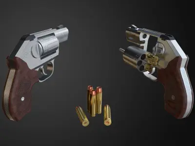 Kimber K6s Game Ready Revolver  Low-poly 3D model