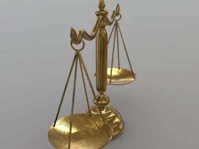 Balance Scale Low-poly 3D model