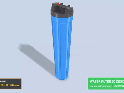 Industrial Plastic Filter Housing 1 Cartridge 20 Inch 3D model