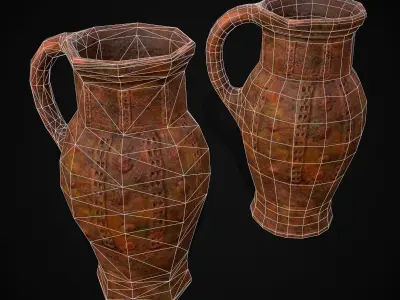 Rouen Ware Jug Low-poly 3D model