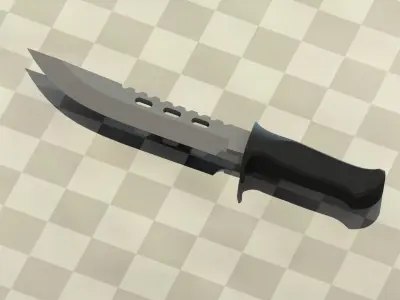 Knife and Meat Cleaver Low-poly 3D model