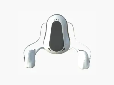 Jetpack H01 White Blue - SciFi Character Design Low-poly 3D model