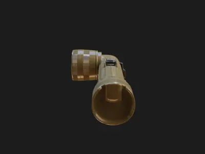 L shaped military flashlight Low-poly 3D model