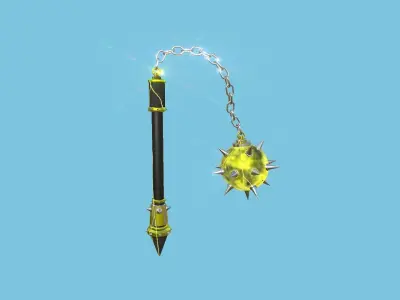 Medieval Flail 10 Thunder - Character Fantasy Weaponry Low-poly 3D model