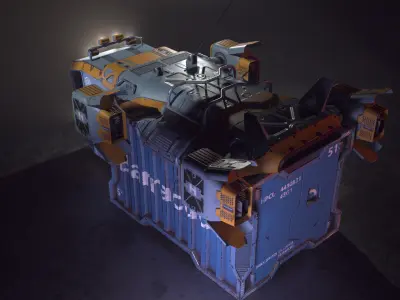 Sci-fi Cargo Truck Low-poly 3D model