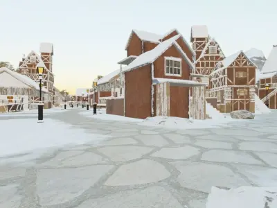 Winter Mountain Village 3D model