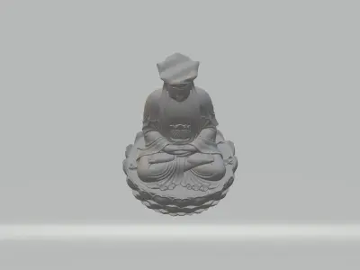 Ksitigarbha Bodhisattva Buddha Statue 3D print model 6