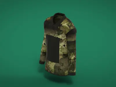 Military Outfit - T-shirt Low-poly 3D model 23