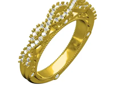 Antique Uro Shank Infinite Engagement Ring 3D print model